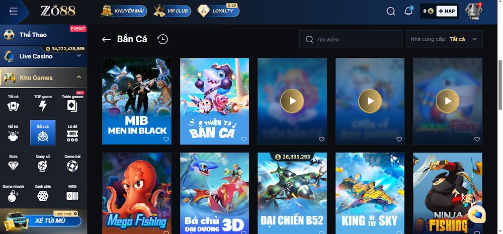 Bắn Cá Vàng Zo88